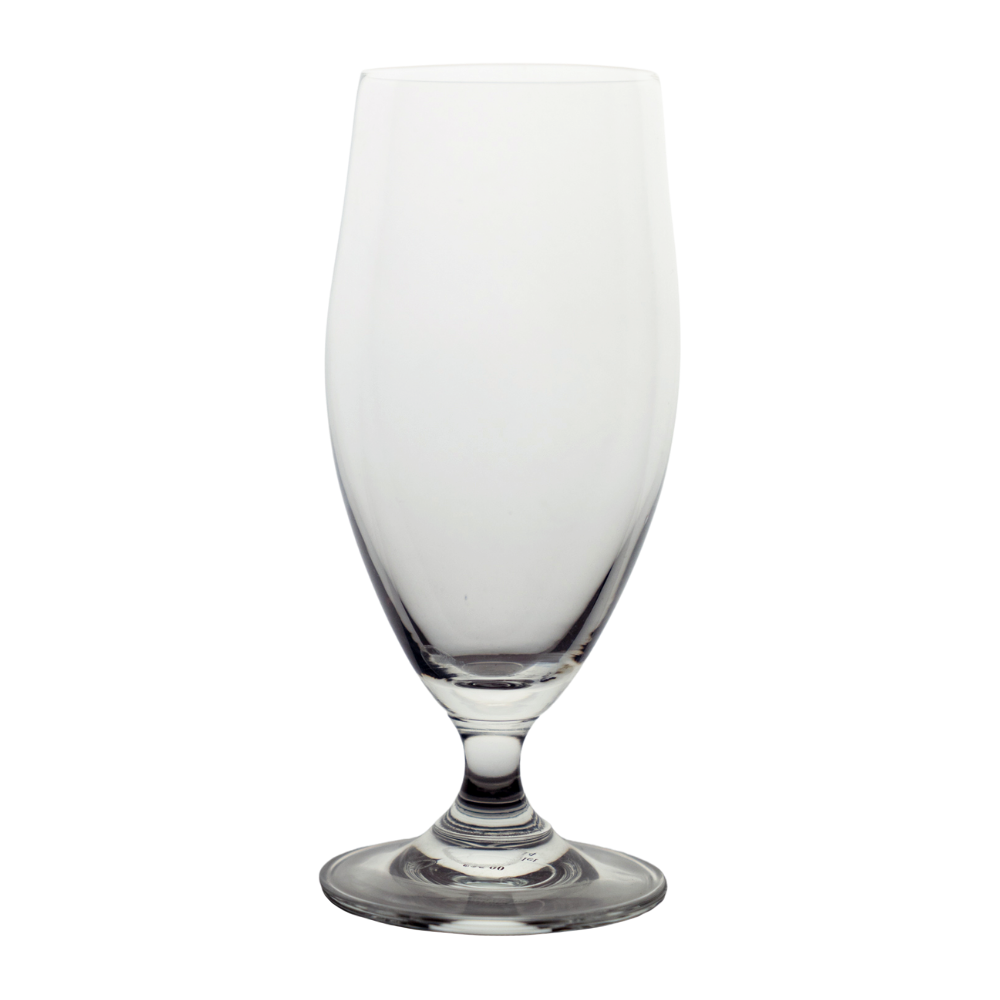 An empty Beer Goblet 400ml Glass with a fine lip that is ready to be filled by the booze towers beer tower